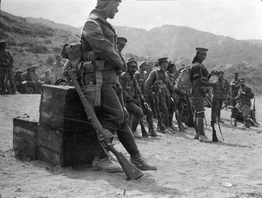 Maori Contingent soldiers at No 1 Outpost.